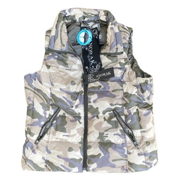 ANORAK Jackets & Blazers - NWT Anorak Short Printed Down Vest size XL